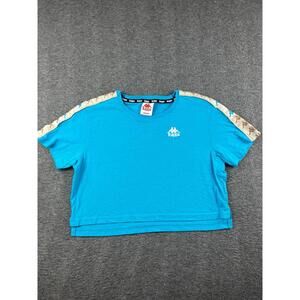 Kappa Women's Blue Crop Top with Logo Detail Size Medium